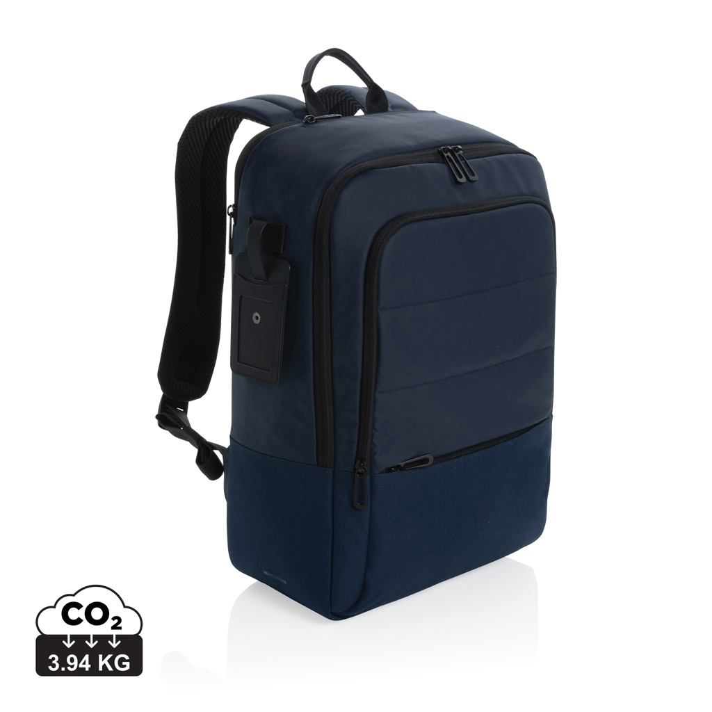 Sac à dos ordinateur 15,6" personnalisé rPET Armond Bleu marine
